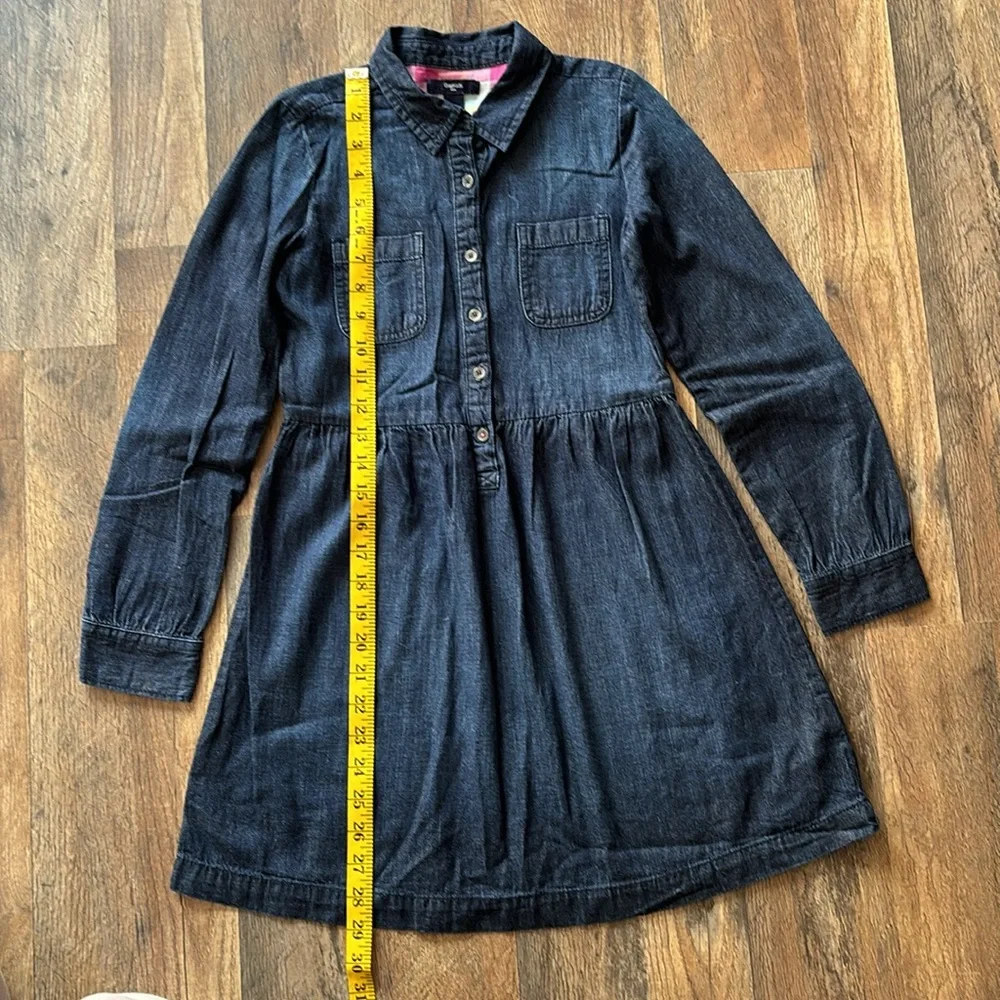 Gap Kids Denim Long Sleeve Button Down Casual Dress